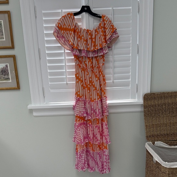 RHODE Maxi Dress with Orange and Pink Stripes - Picture 5 of 6